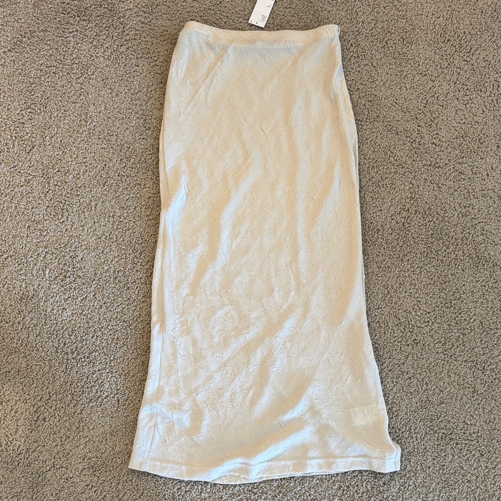 Urban Outfitters Cream Textured Maxi Skirt